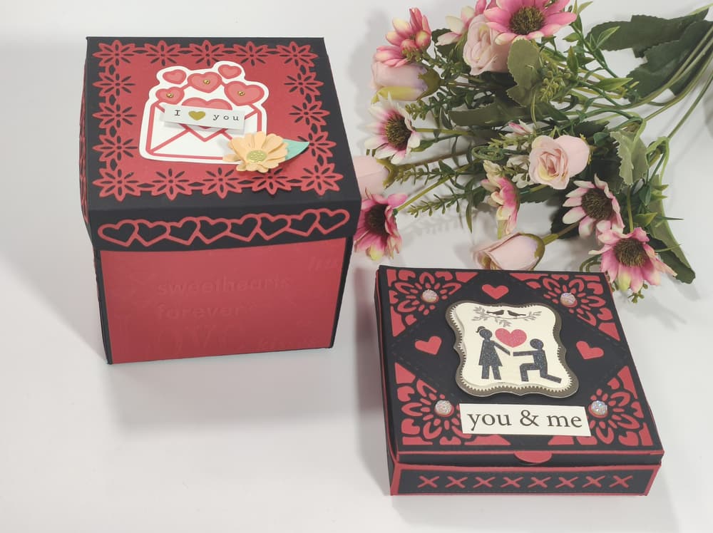 Handmade Heart  Explosion Box 9.5*9.5 Cm & Gift Box 10*10 Cm