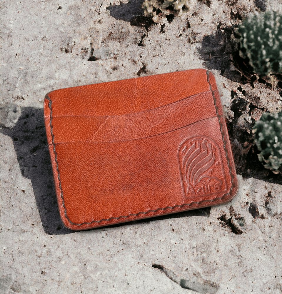 My Husband - Brown Card Holder - Natural Leather 