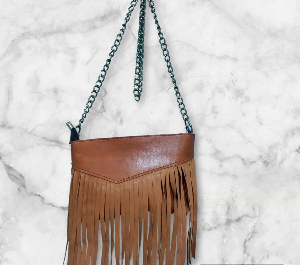 Natural leather crossbody bag