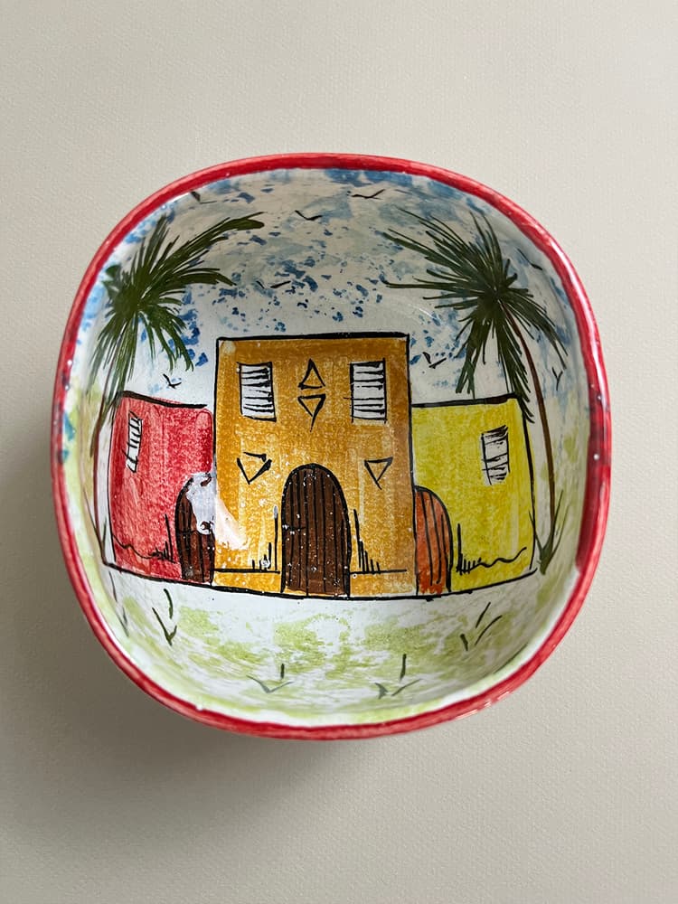 Trees & House pottery Bowl