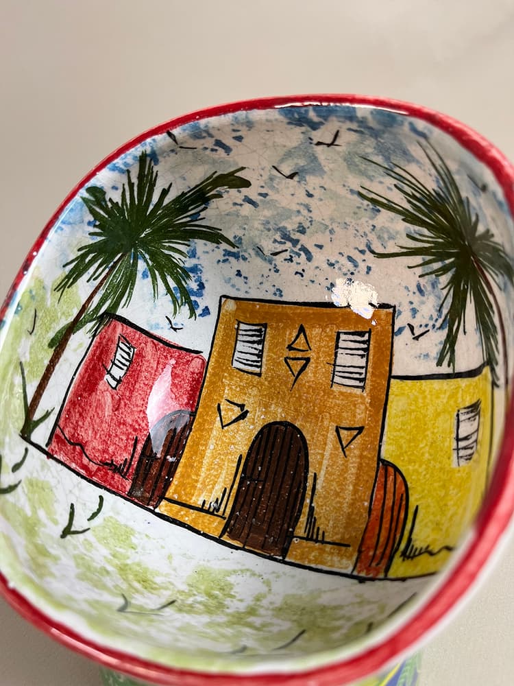 Trees & House pottery Bowl