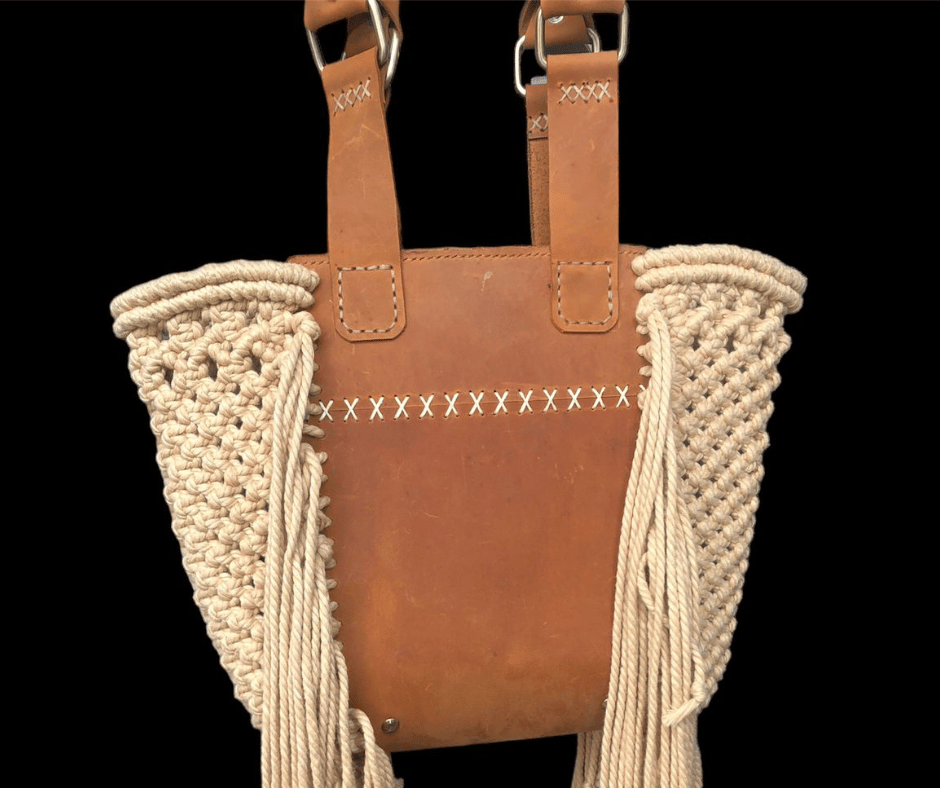 Leather and macrame