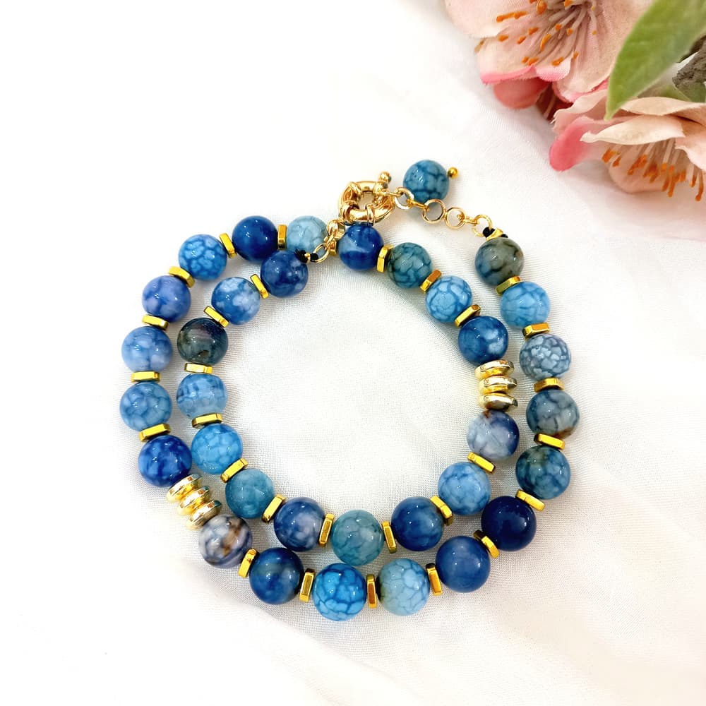 Blue agate rosary 