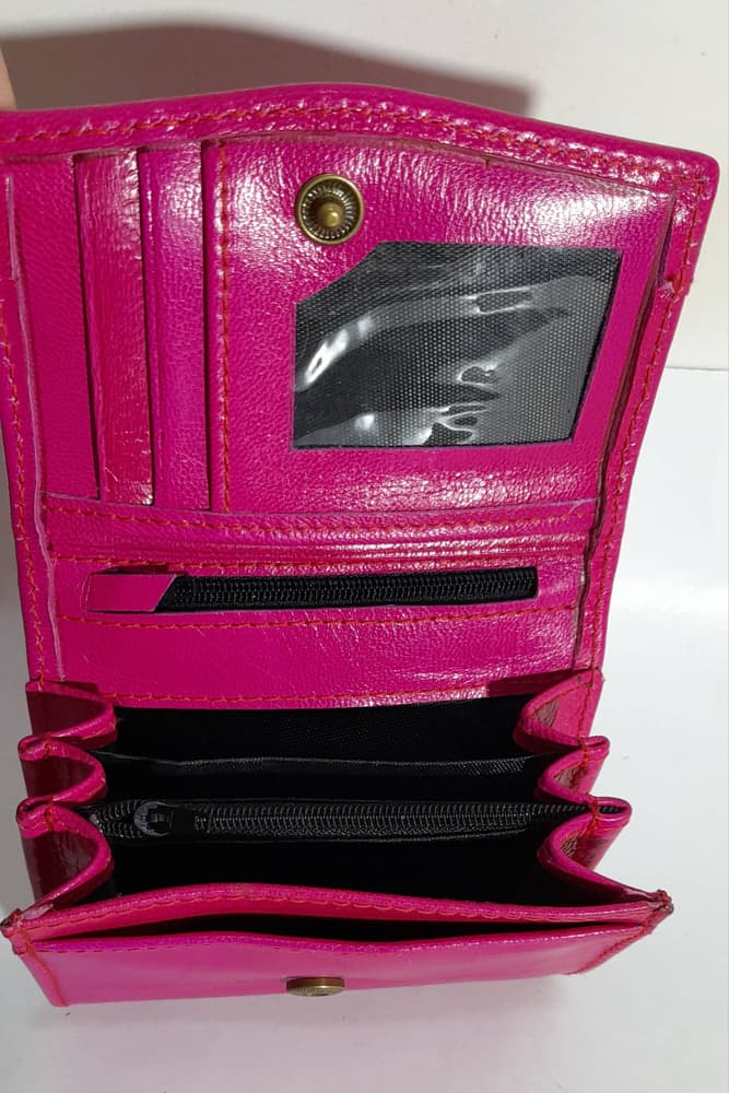 Handpainted Red genuine leather wallet 