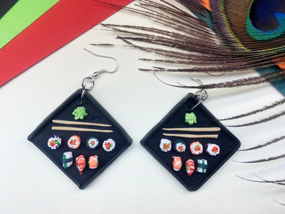 Sushi Earrings - Handmade Design