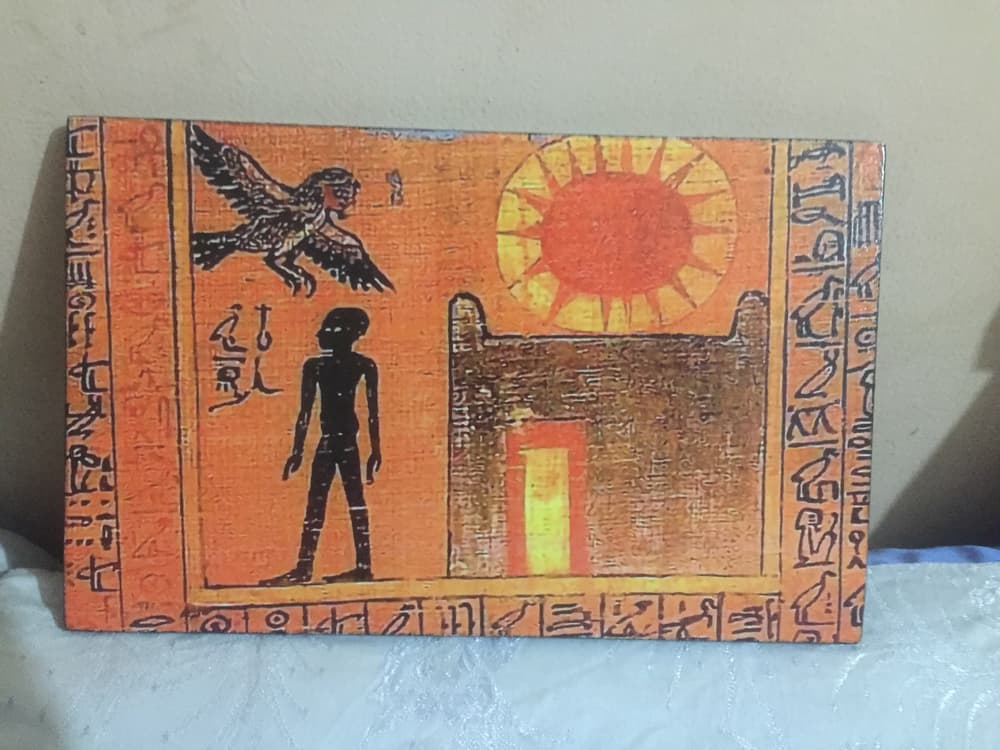 Ancient Egyptian decoupage tableau