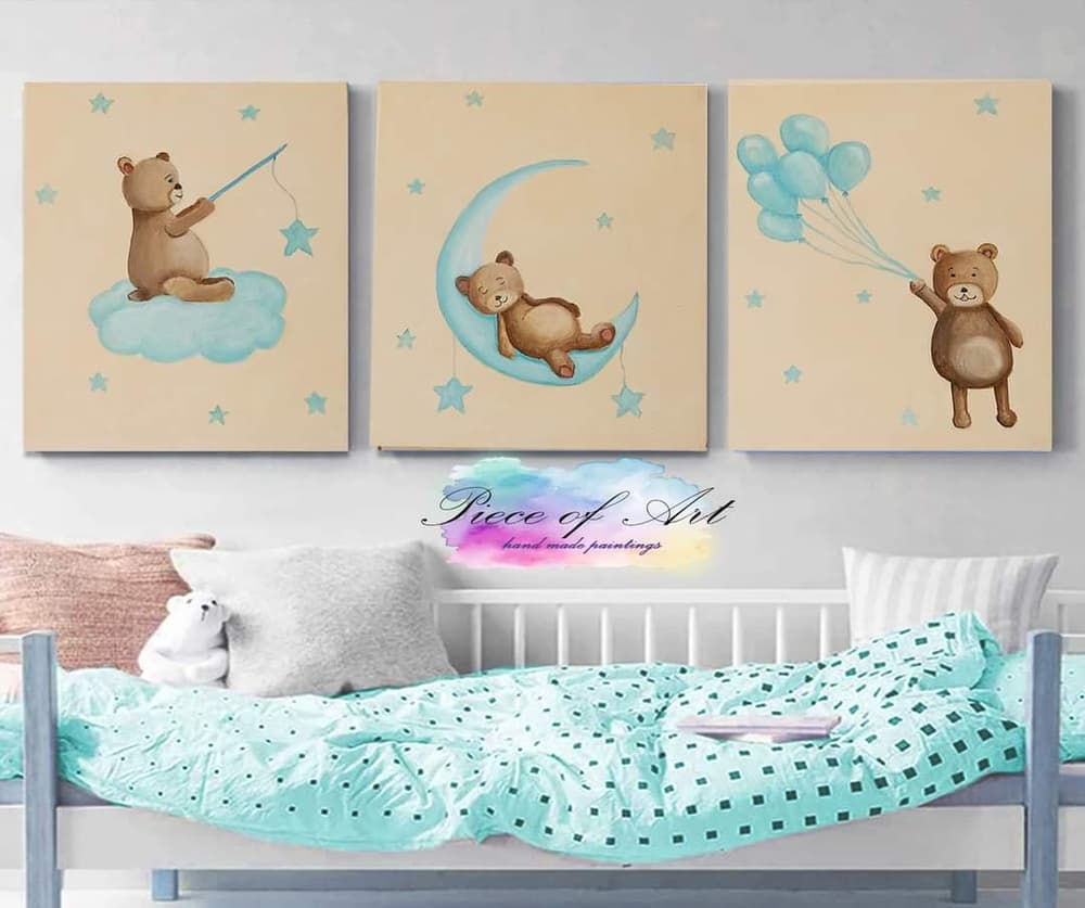 Teddy bear paintings set 