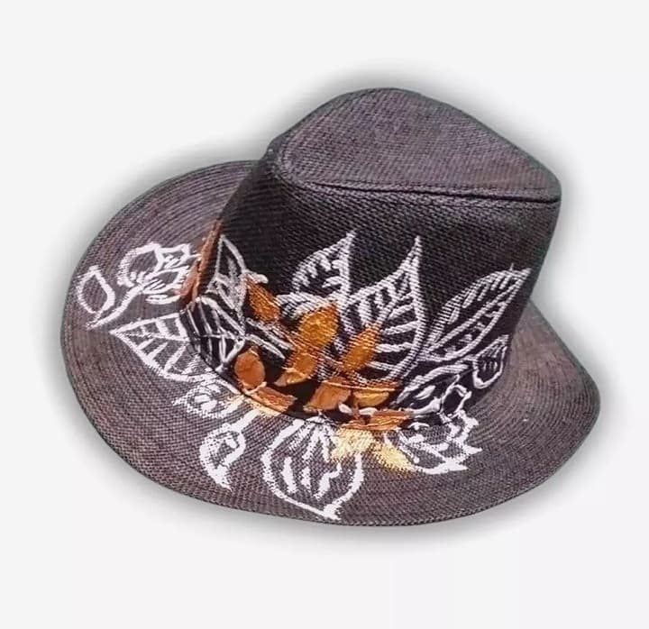 Black handpainted hat 