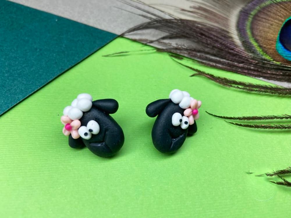 Shaun Teh Sheep Earrings - Handmade Design