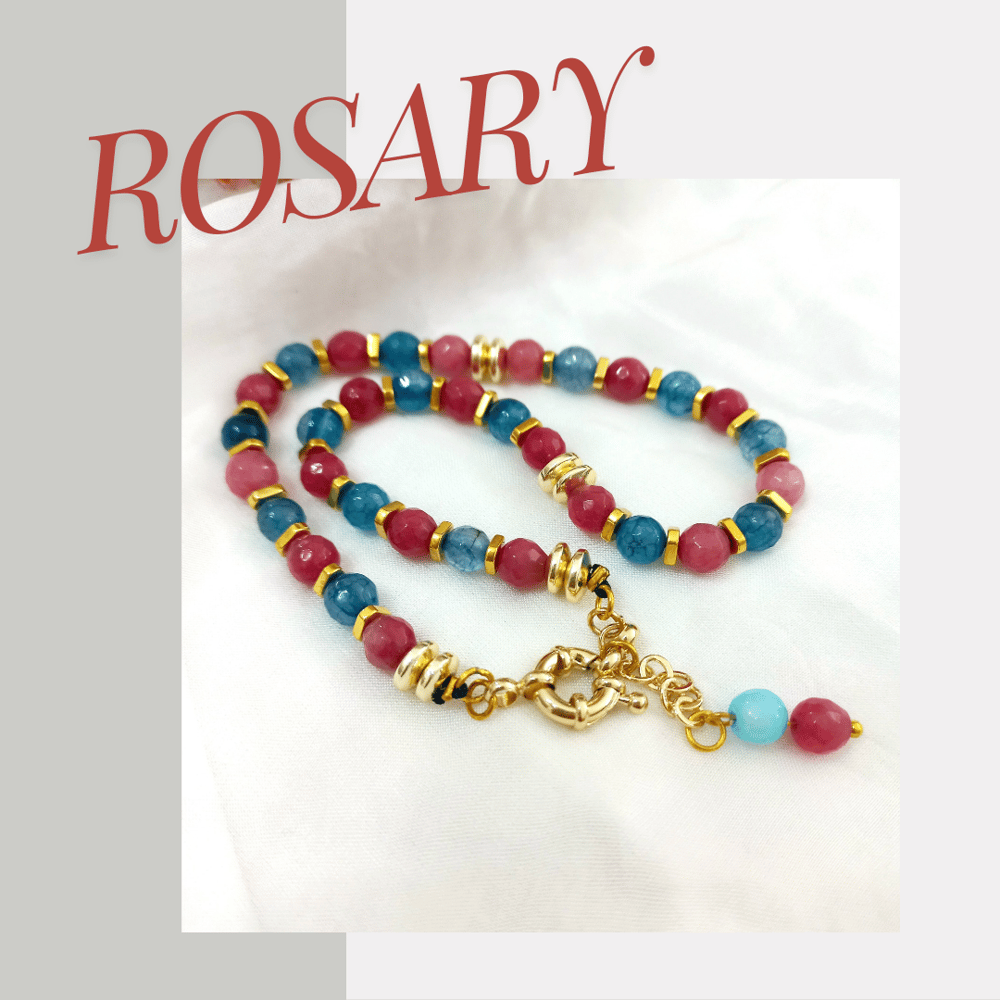 Rosary of colored agate 