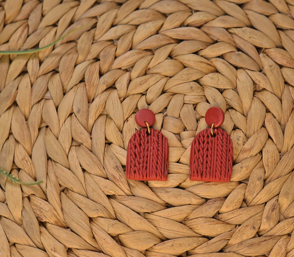 Dark red color earrings  from Summer collection 