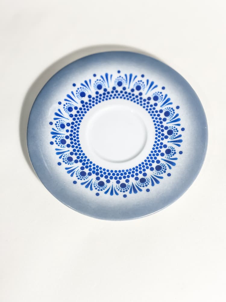 Mandala dots mug with plate