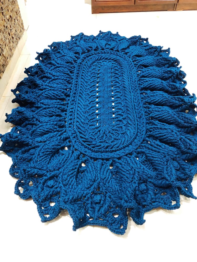 T-shirt yarn oval rug 3D