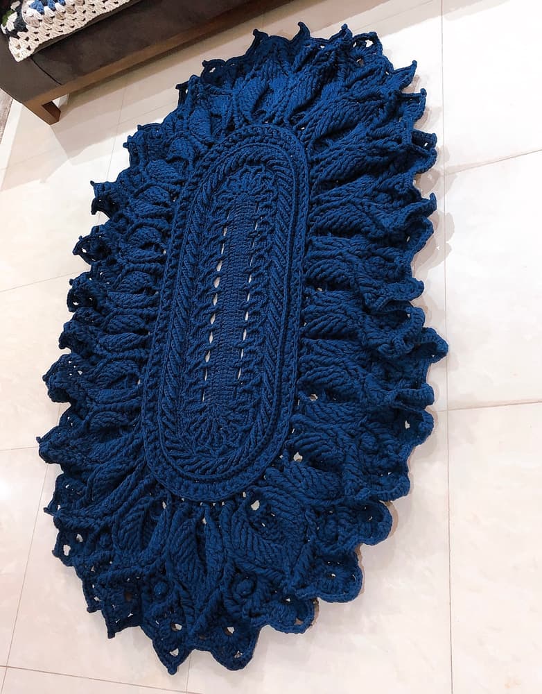 T-shirt yarn oval rug 3D