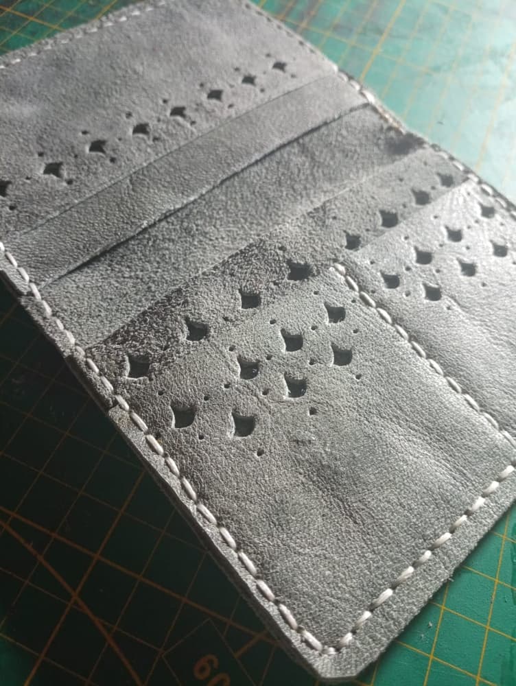 gray Leather wallet for women 