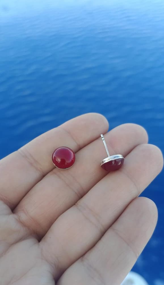 red agate stone Earring 