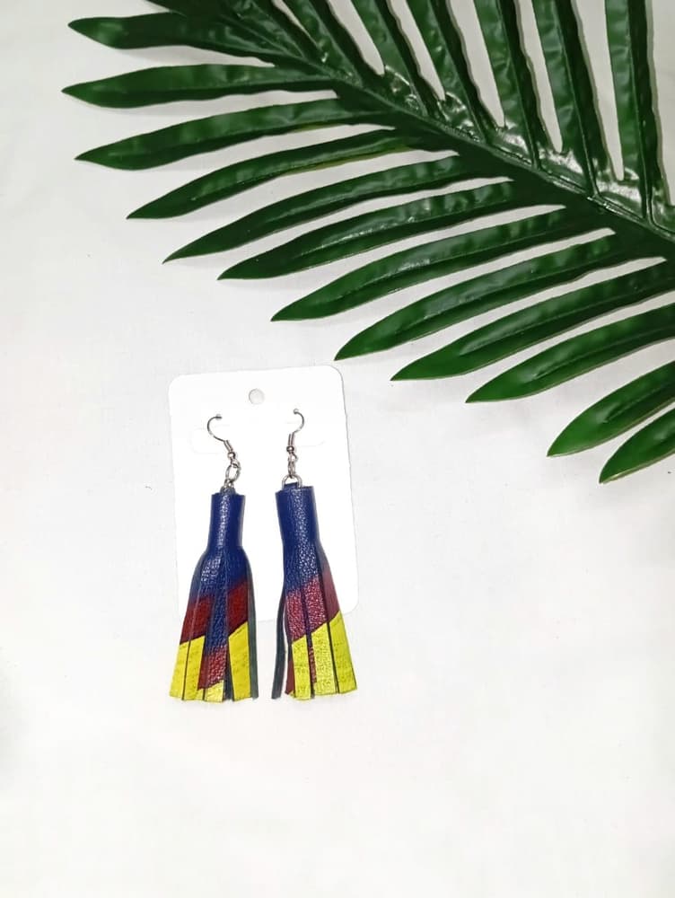 French earring navy blue *yellow
