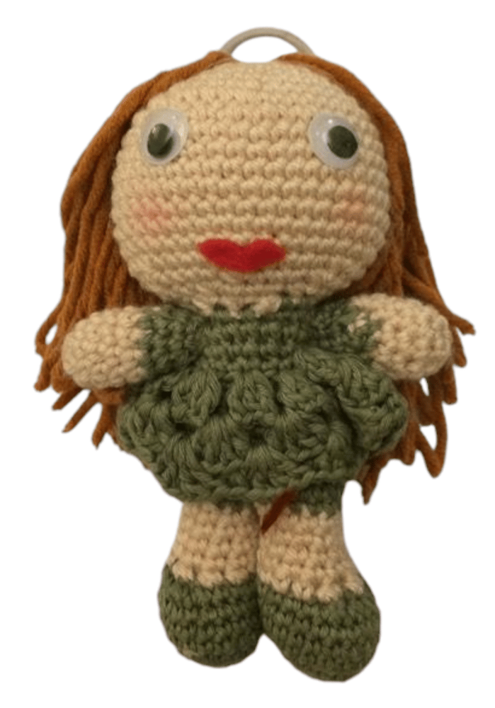 Crochet doll in green