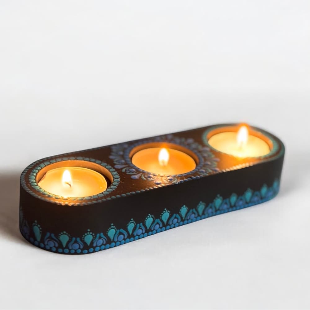 Ocean Horizon Triple Tealight Holder