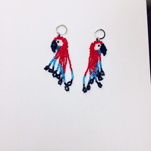 Beaded parrot earring 