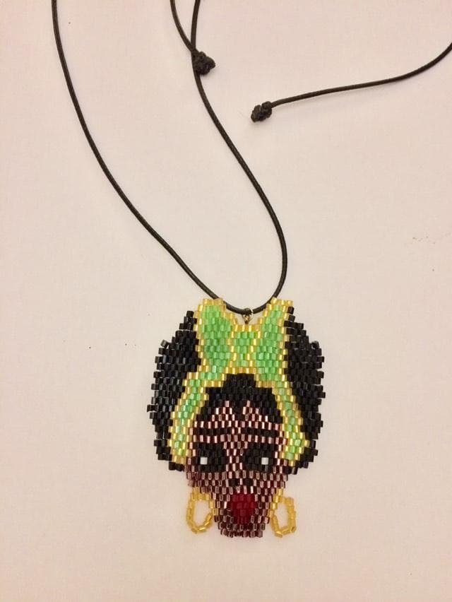 Beaded Black woman necklace 