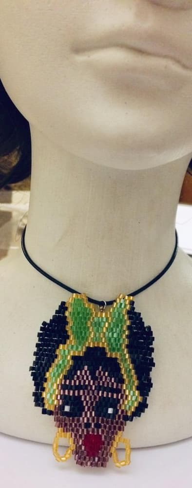 Beaded Black woman necklace 