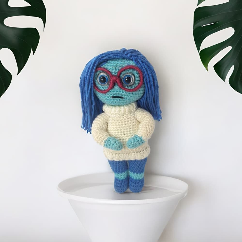 Handmade Amigurumi toy Sadness - Medium size 
